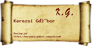 Kerezsi Gábor névjegykártya