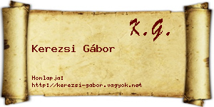 Kerezsi Gábor névjegykártya